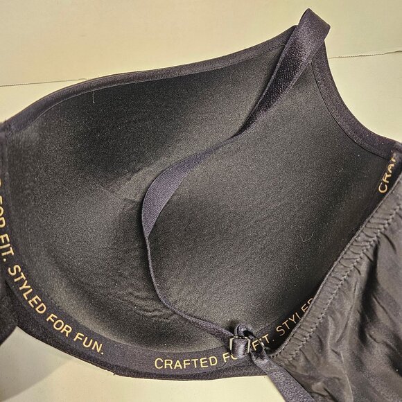 Cleo Bra plus size 38H Black Foam Cups Underwire supportive Smooth Feminine Sexy - Picture 4 of 10